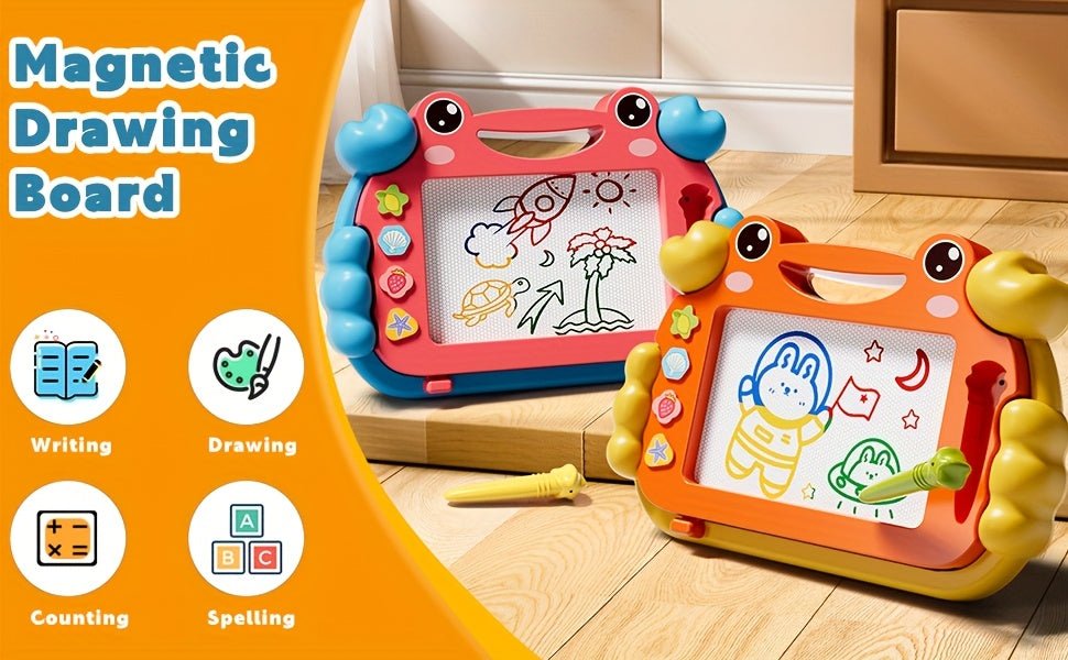 2 Tablettes Magiques Crabe 🦀 pour Enfants – Dessin Effaçable, Stylos Colorés Inclus | Jouet Créatif Portable pour Apprentissage Ludique et Moments en Famille - Ardoise Magique