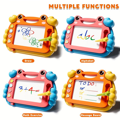 2 Tablettes Magiques Crabe 🦀 pour Enfants – Dessin Effaçable, Stylos Colorés Inclus | Jouet Créatif Portable pour Apprentissage Ludique et Moments en Famille - Ardoise Magique