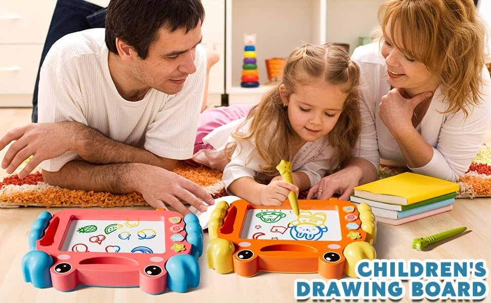 2 Tablettes Magiques Crabe 🦀 pour Enfants – Dessin Effaçable, Stylos Colorés Inclus | Jouet Créatif Portable pour Apprentissage Ludique et Moments en Famille - Ardoise Magique