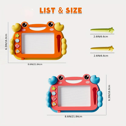 2 Tablettes Magiques Crabe 🦀 pour Enfants – Dessin Effaçable, Stylos Colorés Inclus | Jouet Créatif Portable pour Apprentissage Ludique et Moments en Famille - Ardoise Magique