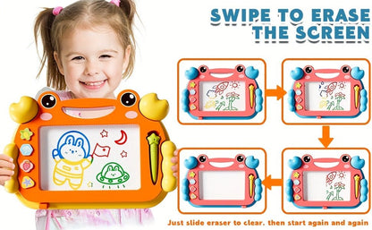 2 Tablettes Magiques Crabe 🦀 pour Enfants – Dessin Effaçable, Stylos Colorés Inclus | Jouet Créatif Portable pour Apprentissage Ludique et Moments en Famille - Ardoise Magique