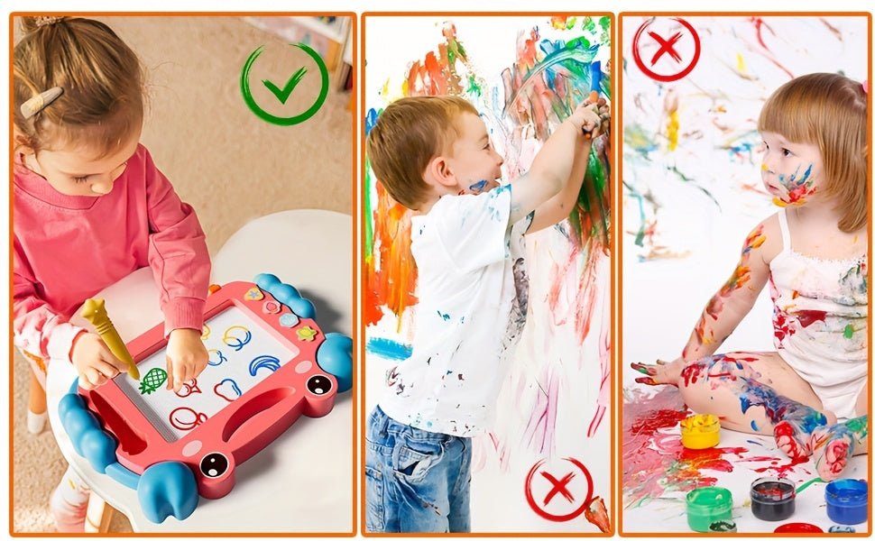 2 Tablettes Magiques Crabe 🦀 pour Enfants – Dessin Effaçable, Stylos Colorés Inclus | Jouet Créatif Portable pour Apprentissage Ludique et Moments en Famille - Ardoise Magique