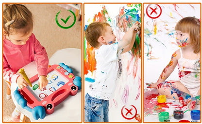 2 Tablettes Magiques Crabe 🦀 pour Enfants – Dessin Effaçable, Stylos Colorés Inclus | Jouet Créatif Portable pour Apprentissage Ludique et Moments en Famille - Ardoise Magique