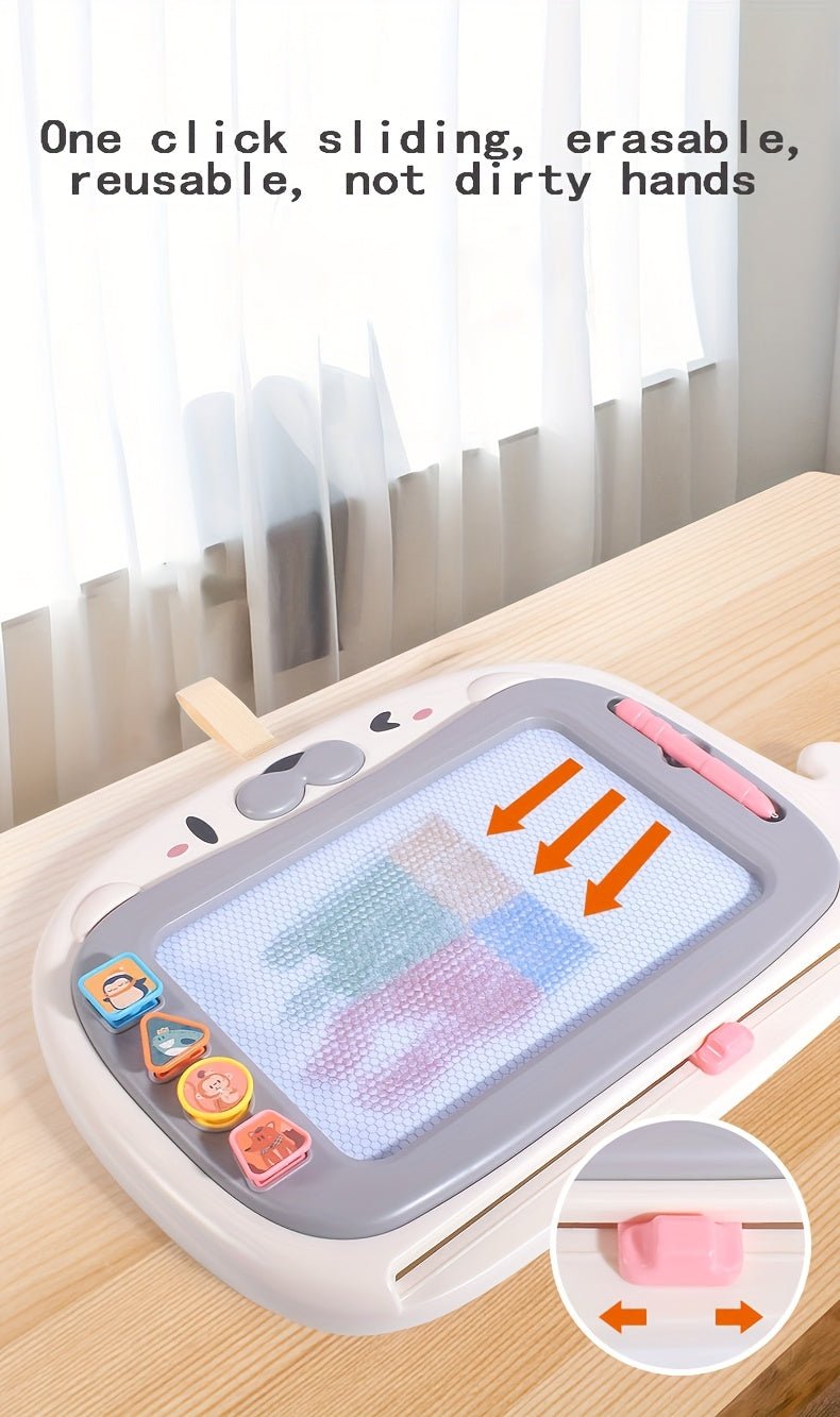 Ardoise Magique Enfant Réutilisable avec 4 Tampons – Jouet Créatif Effaçable | Idée Cadeau Noël 🎄Ludique et Éducative - Ardoise Magique