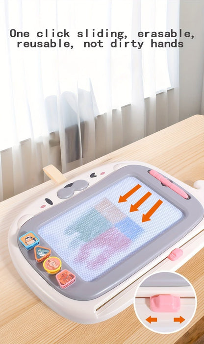 Ardoise Magique Enfant Réutilisable avec 4 Tampons – Jouet Créatif Effaçable | Idée Cadeau Noël 🎄Ludique et Éducative - Ardoise Magique