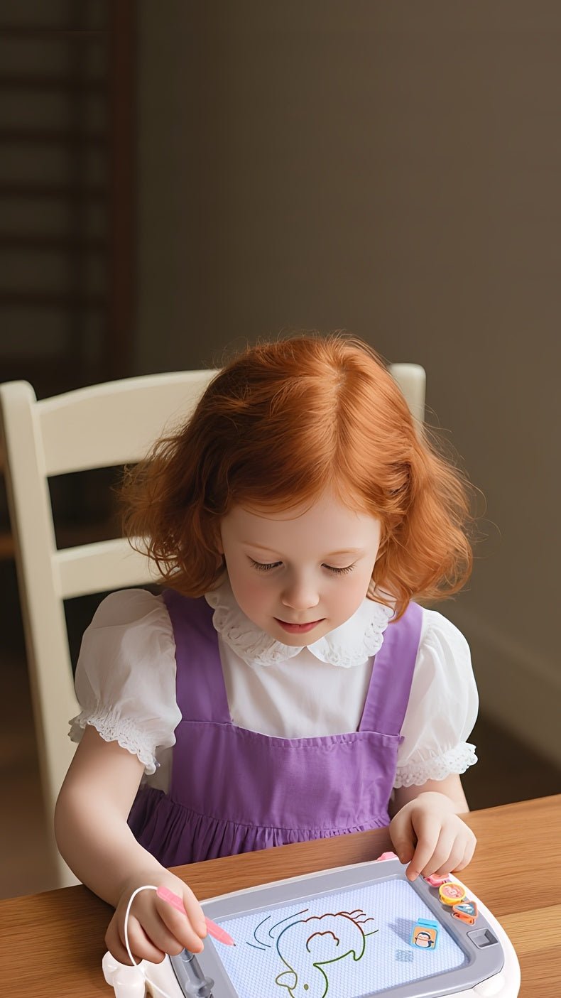 Ardoise Magique Enfant Réutilisable avec 4 Tampons – Jouet Créatif Effaçable | Idée Cadeau Noël 🎄Ludique et Éducative - Ardoise Magique