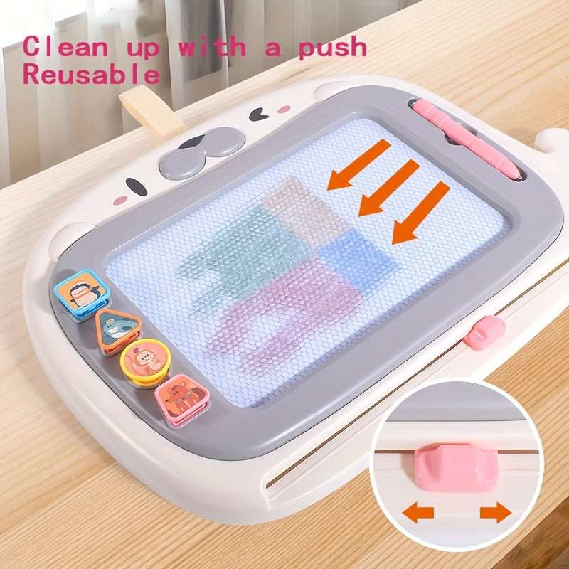 Ardoise Magique Enfant Réutilisable avec 4 Tampons – Jouet Créatif Effaçable | Idée Cadeau Noël 🎄Ludique et Éducative - Ardoise Magique