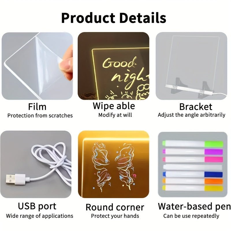 Ardoise Magique Translucide Éclairé – Tableau Lumineux pour Présentations, Bureau, École et Fêtes – Cadeau Idéal pour Noël et Halloween - Ardoise Magique