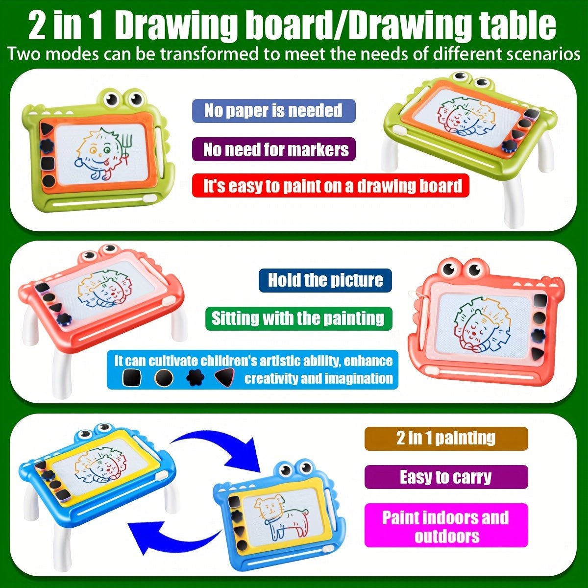 Tableau Magnétique – Dessin Éducatif et Coloré pour Enfants 3 - 6 Ans | Cadeau Ludique et Créatif pour Anniversaires et Fêtes - Ardoise Magique