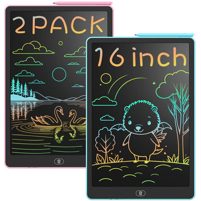 Tablette Réutilisable pour Enfants LCD 16 Pouces – Grand Écran Coloré pour Dessiner et Apprendre - Ardoise Magique