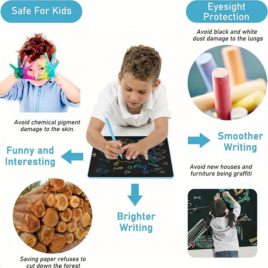 Tablette Réutilisable pour Enfants LCD 16 Pouces – Grand Écran Coloré pour Dessiner et Apprendre - Ardoise Magique
