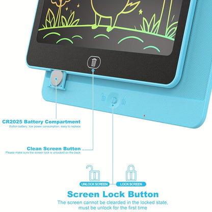 Tablette Réutilisable pour Enfants LCD 16 Pouces – Grand Écran Coloré pour Dessiner et Apprendre - Ardoise Magique