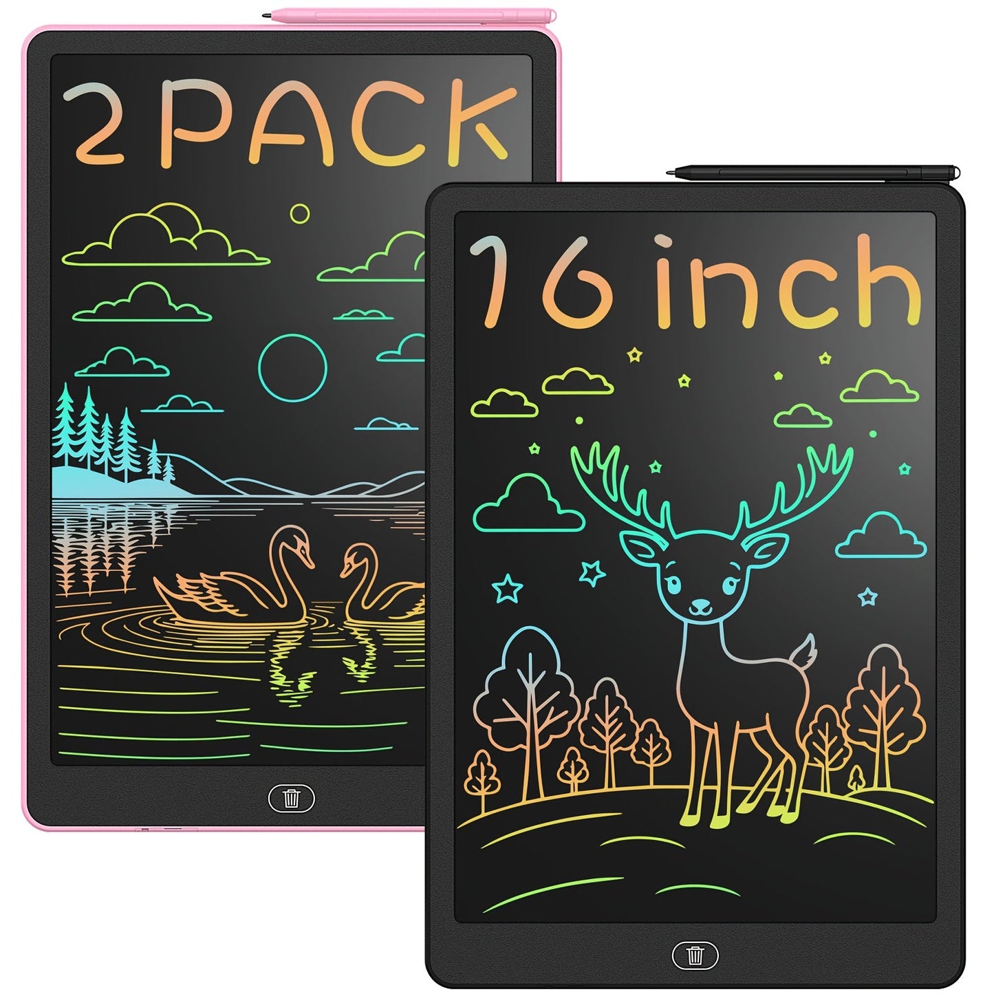 Tablette Réutilisable pour Enfants LCD 16 Pouces – Grand Écran Coloré